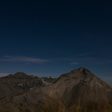 Starlight sky over the Trinserhorn